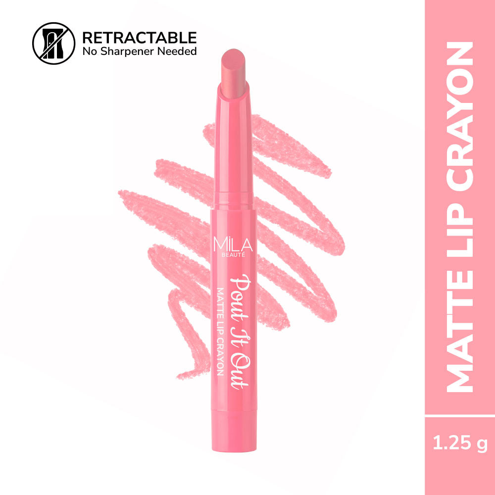 Pout It Out Long Lasting & Matte Finish Lip Crayon Lipstick - Cinderella
