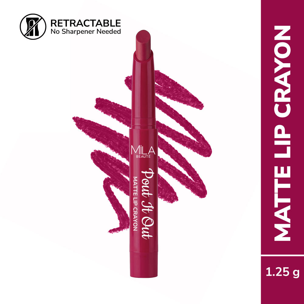 Pout It Out Long Lasting & Matte Finish Lip Crayon Lipstick - Gamora