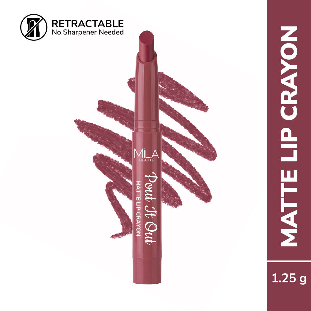 Pout It Out Long Lasting & Matte Finish Lip Crayon Lipstick - Rapunzel
