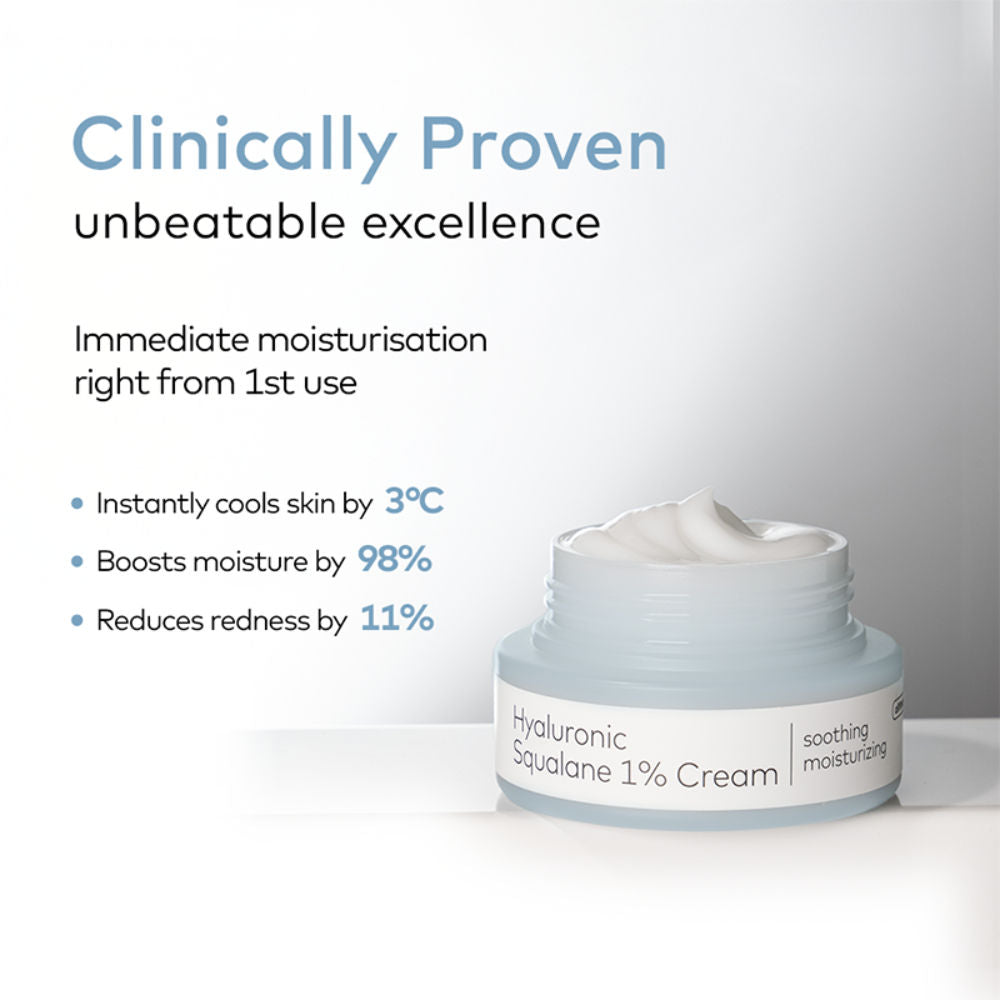 Alltimate Hyaluronic Squalane 1% Cream - Korean Day & Night Hydrating Moisturizer