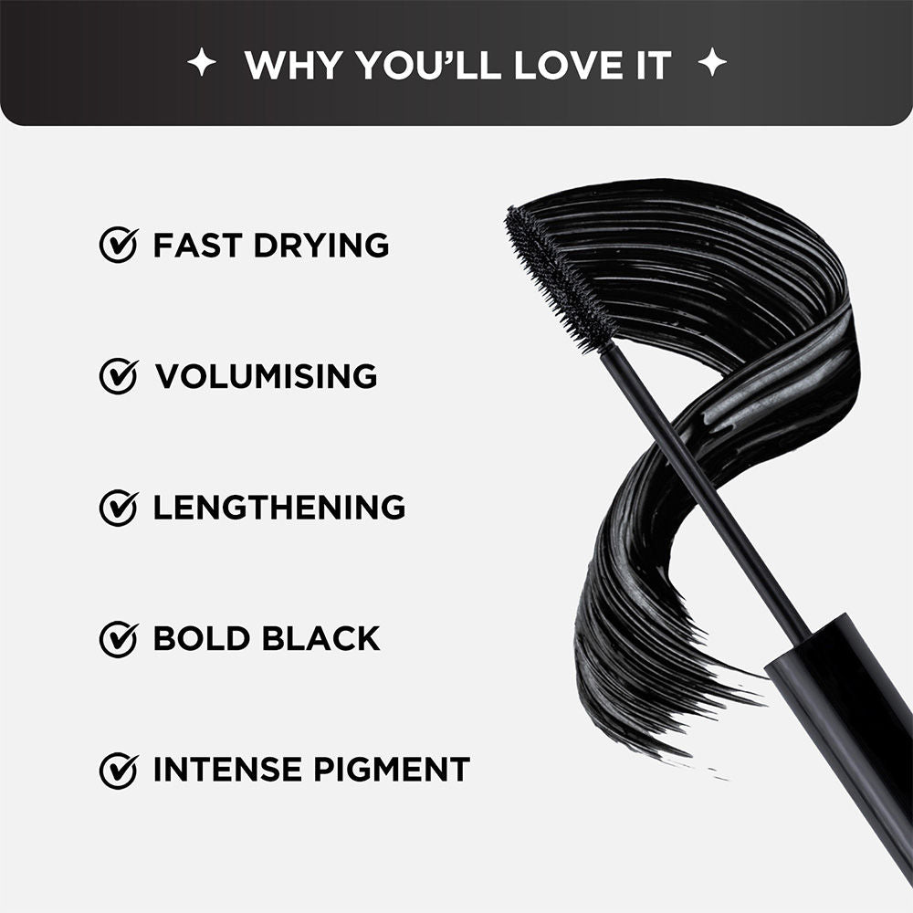 Intense Drama Waterproof, Lengthening & Volumising Mascara Black