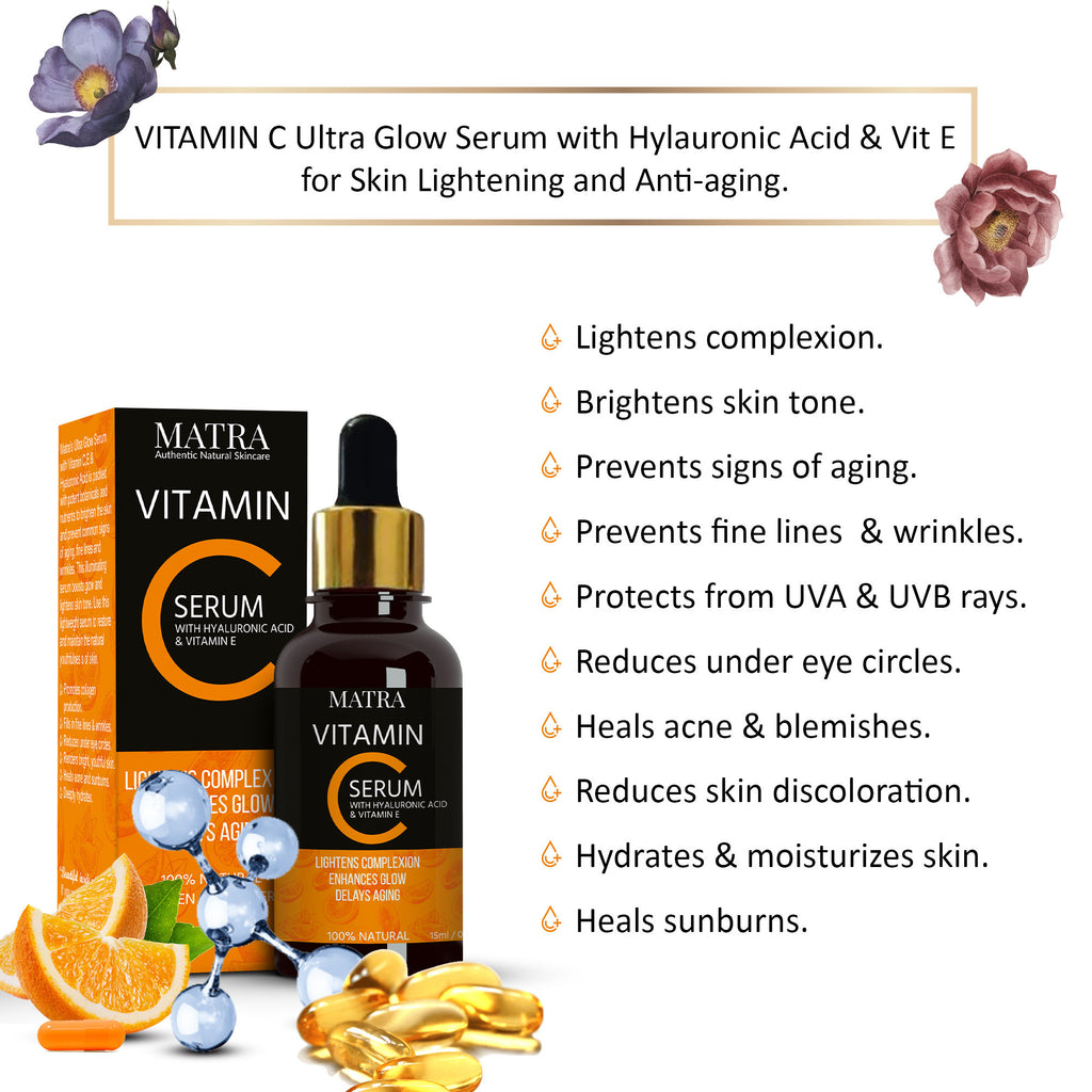 Vitamin C Ultra Glow Serum Helps Lightening Complexion & Delays Aging
