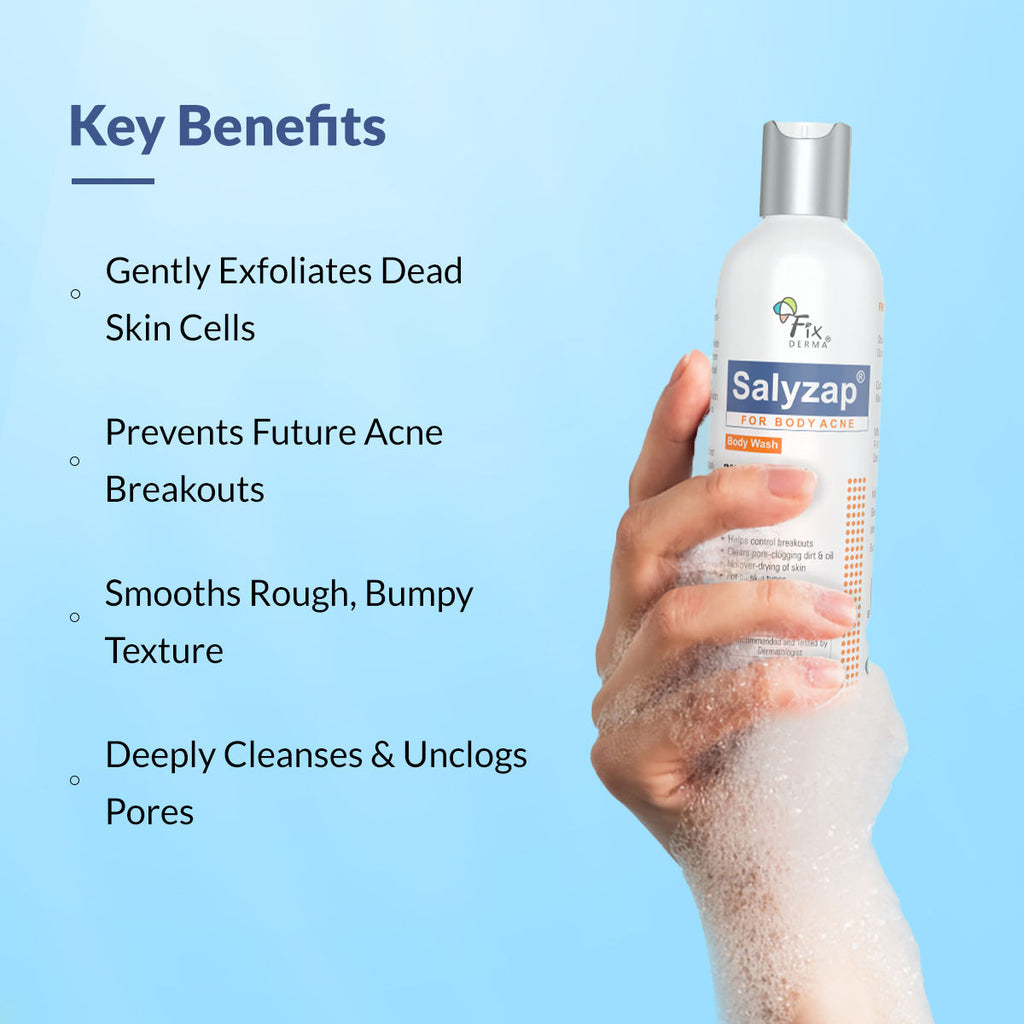 Salyzap 2% Salicylic Acid Body Wash Acne Control Back Acne Body Wash for Women & Men