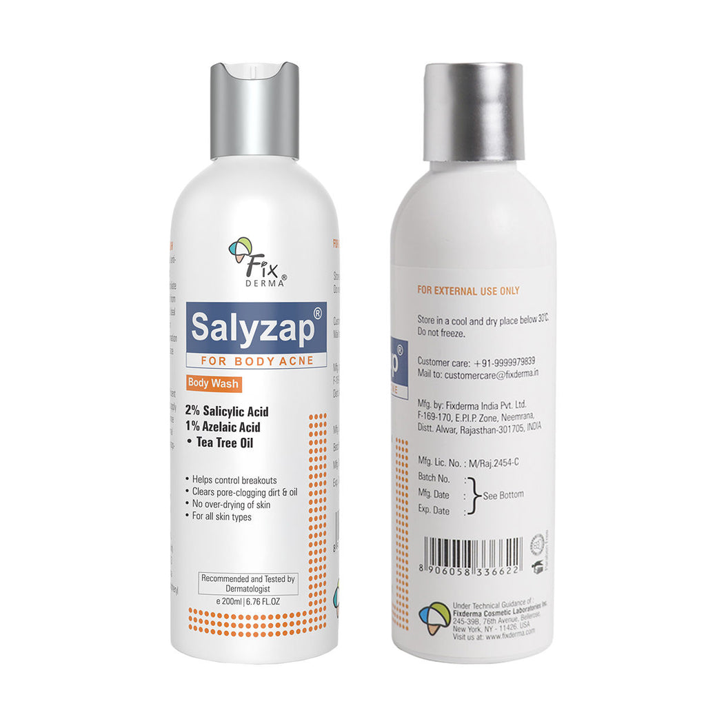 Salyzap 2% Salicylic Acid Body Wash Acne Control Back Acne Body Wash for Women & Men