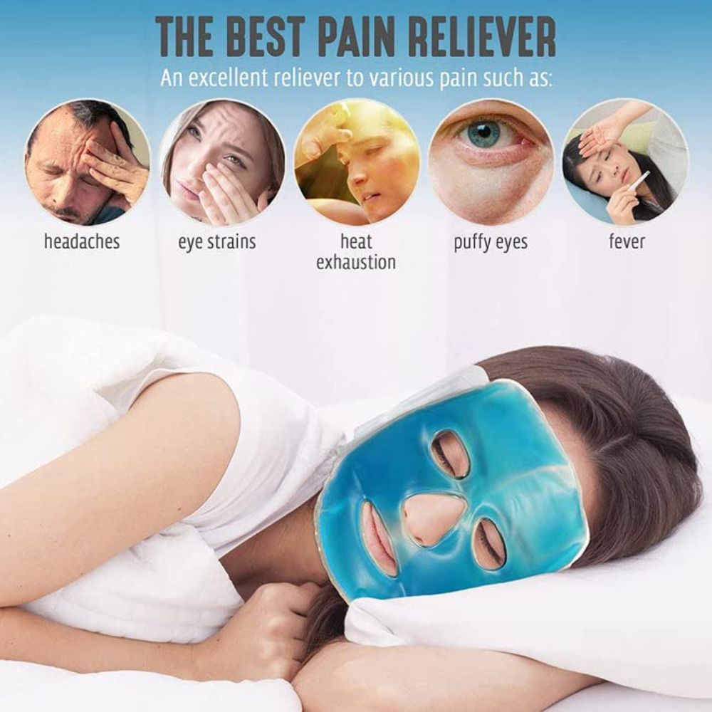 Blue Aqua Ice Cooling Gel Face Mask