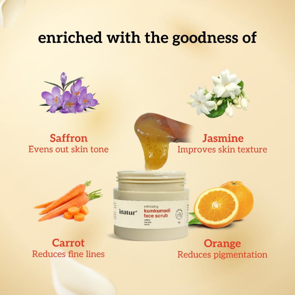 Kumkumadi Face Scrub, Ayurvedic Exfoliator, Brightens Skin, Evens Tone, for Men & Women