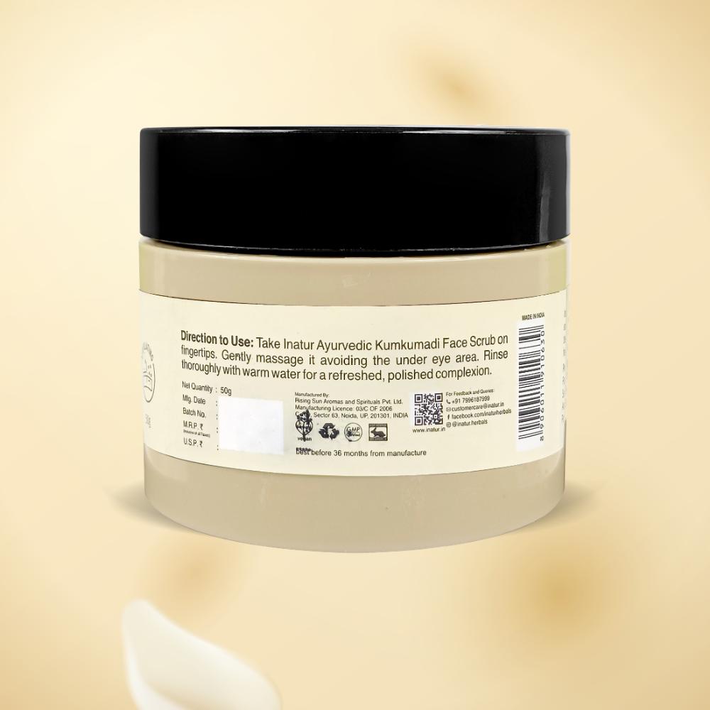 Kumkumadi Face Scrub, Ayurvedic Exfoliator, Brightens Skin, Evens Tone, for Men & Women