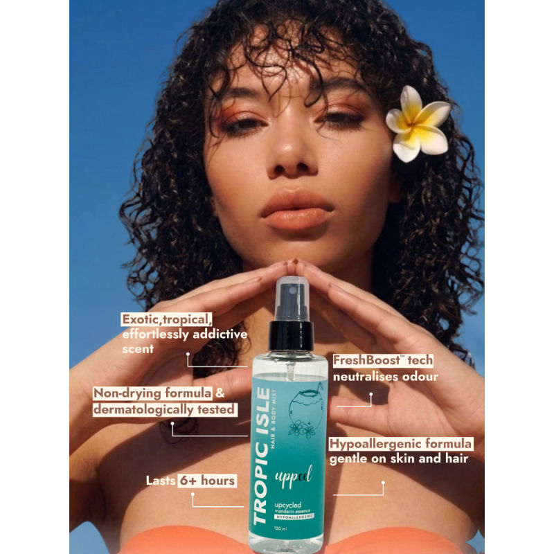 Tropic Isle Hair & Body Mist Coconut, Frangipani-Jasmine & Vailla Refresh Beach Inspired Mist