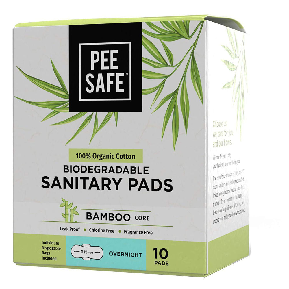 100% Organic Cotton Biodegradable Sanitary Pads Leak Proof, Soft And Rash Free Period Protection 312mm Bamboo Core Overnight