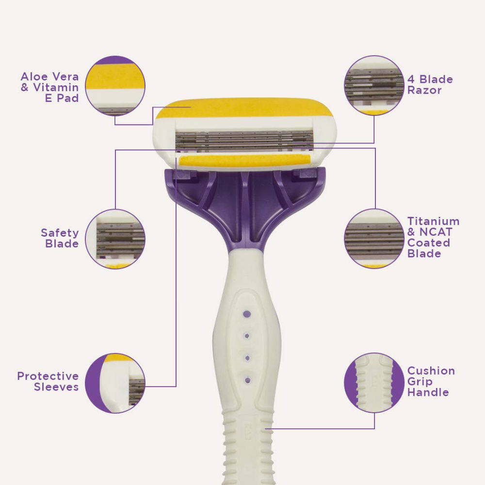 Body Shaving Razor with Aloe Vera & Vitamin E Padding Count 1