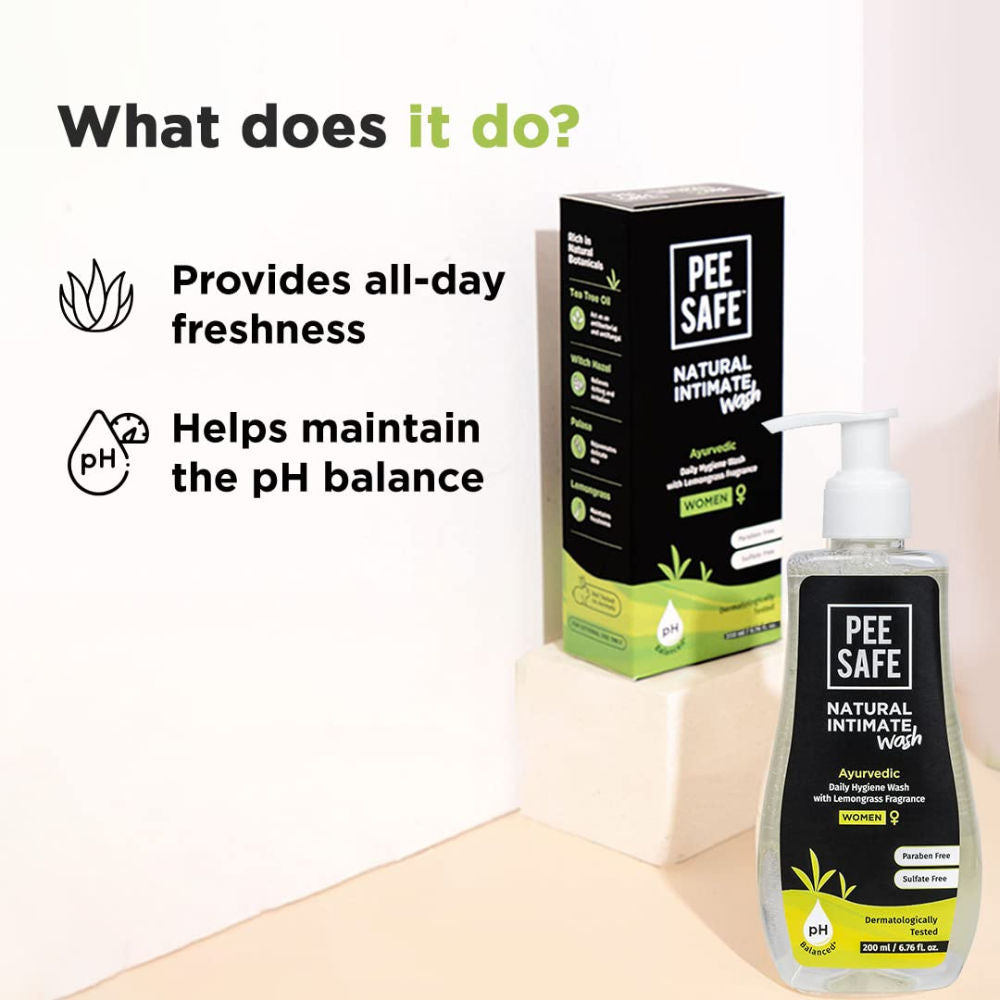 Intimate Wash For Women - Lemongrass Fragrance & 100% Alcohol-Free, Paraben-Free