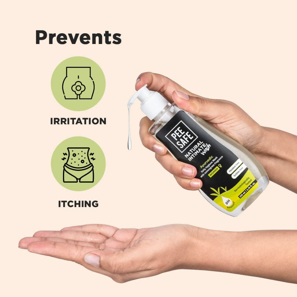 Intimate Wash For Women - Lemongrass Fragrance & 100% Alcohol-Free, Paraben-Free