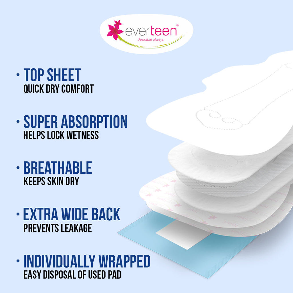 Period Care Xxl Dry Sanitary Pads Neem Safflower Heavy Flow, Rash-Free