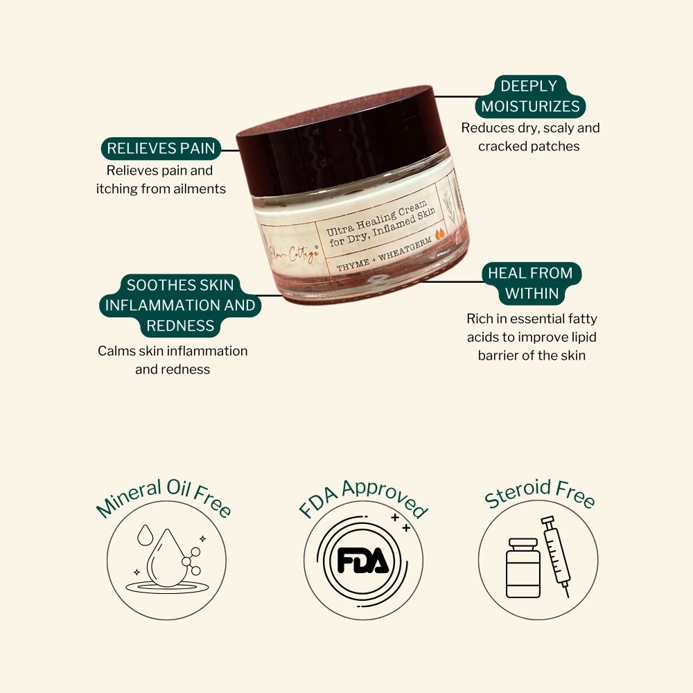 Ultra Healing Cream for Dry / Cracked Skin, Psoriasis or Eczema Patches & Flare Ups
