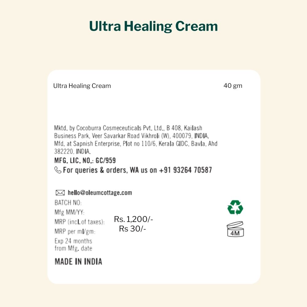 Ultra Healing Cream for Dry / Cracked Skin, Psoriasis or Eczema Patches & Flare Ups