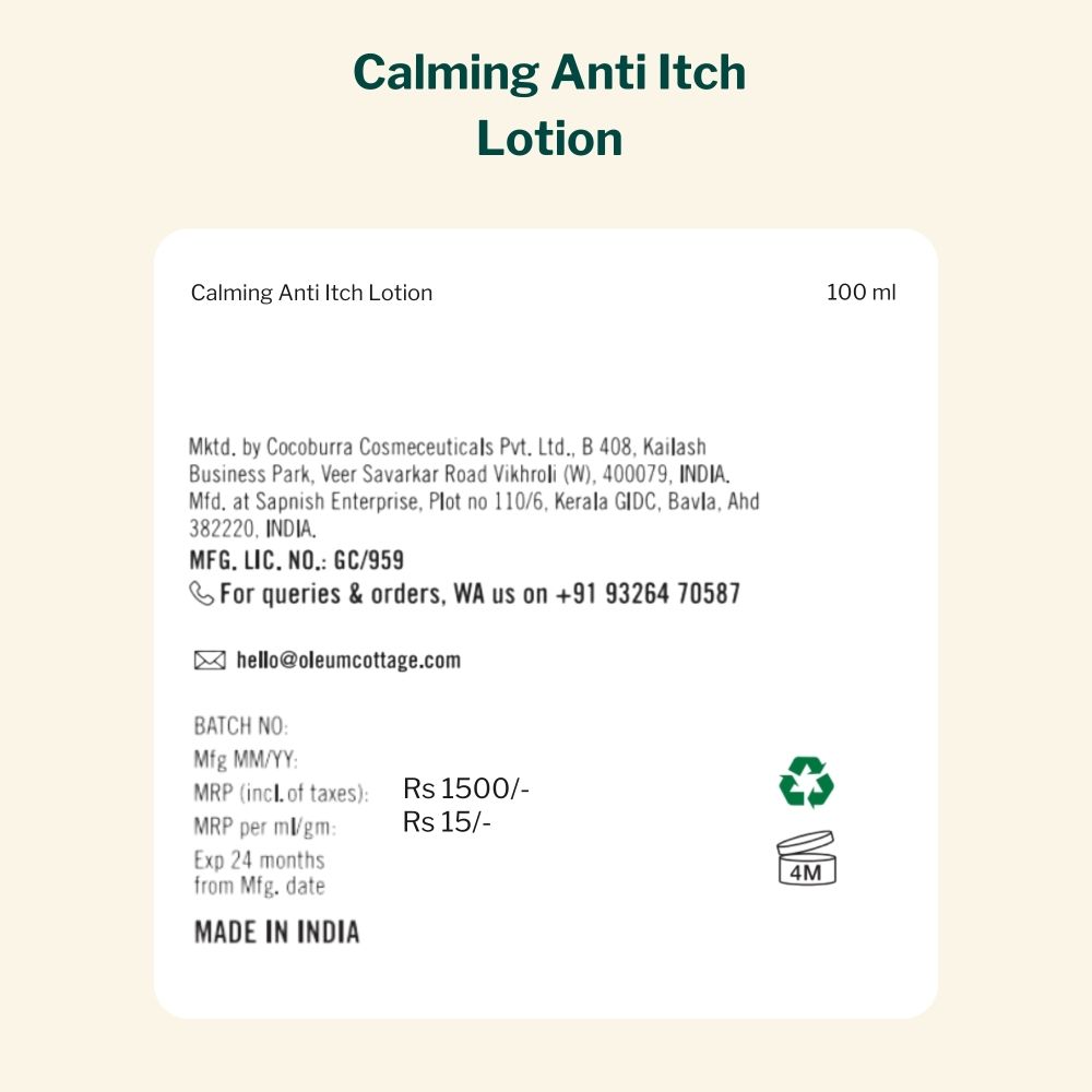 Calming Anti Itch Lotion for Skin + Scalp