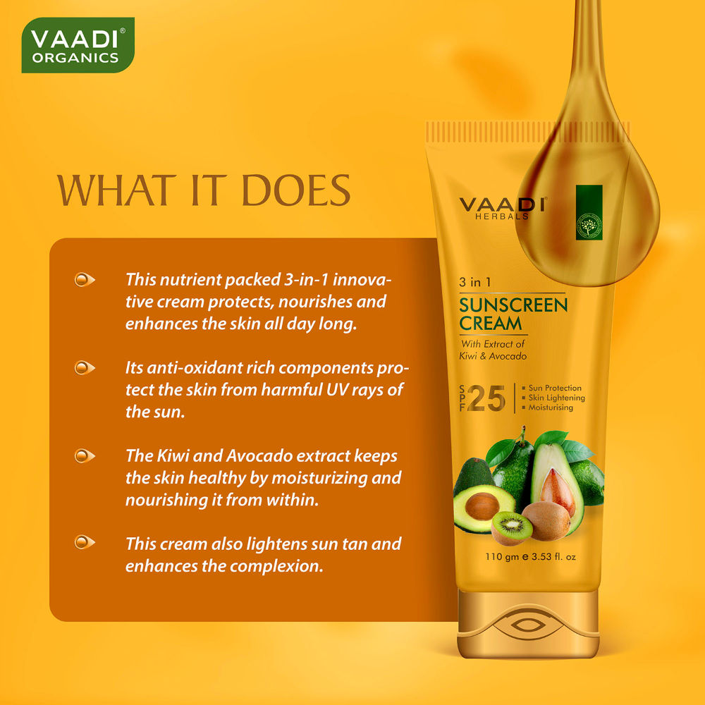3 In 1 Sunscreen Cream with Extract Of Kiwi & Avocado