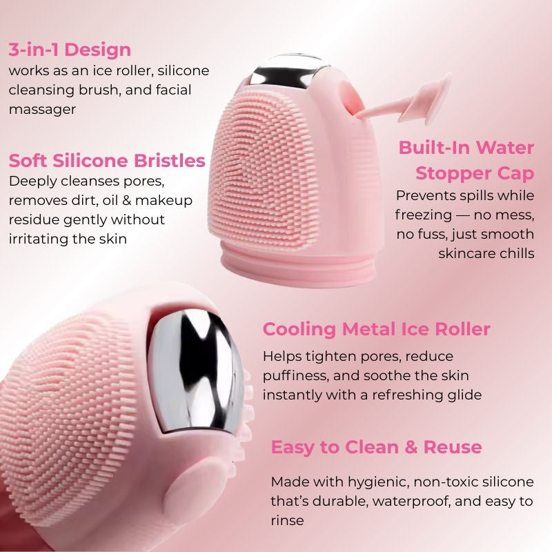 Multifunction Ice Roller With Scrubber For Face