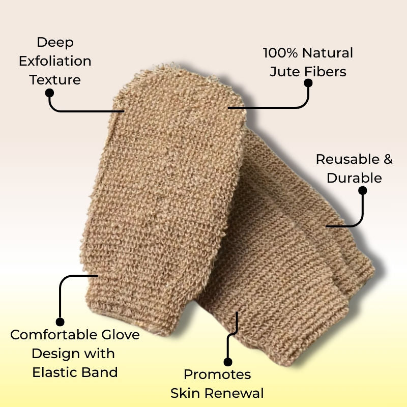 100% Natural Jute Deep Exfoliating Loofah Glove