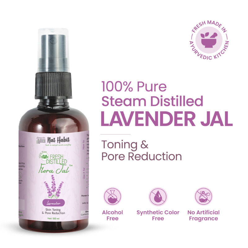 100% Pure Lavender Jal - Toner & Face Mist for Pore Reduction, Acne Control & Hydration