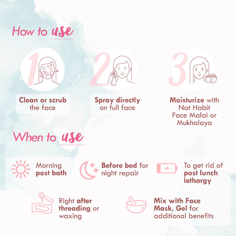 Gulab Jal 100% Pure Rose Water, Face Mist (Toner) for Pore Tightening, Acne & Hydration