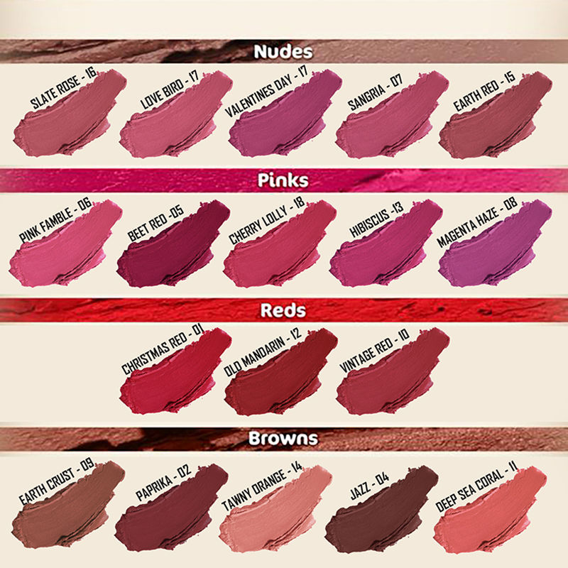 Natural Colored Long Stay Matte Lipstick - Shade 18
