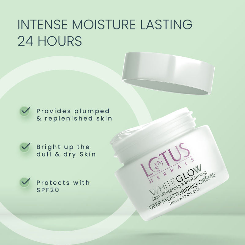 WhiteGlow Deep Moisturising Face Cream SPF 20 PA +++ For Glowing Skin, All Skin Types