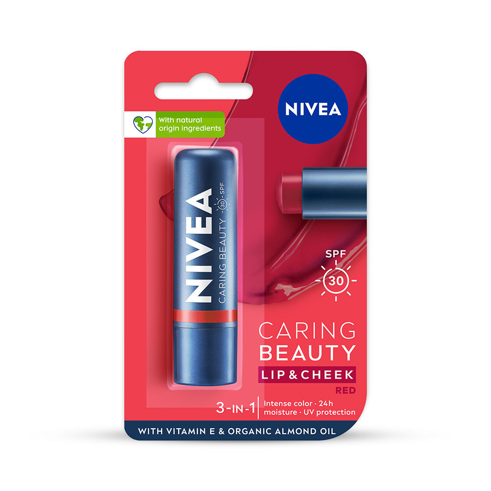 Lip Caring Beauty Red Lip Balm With SPF 30
