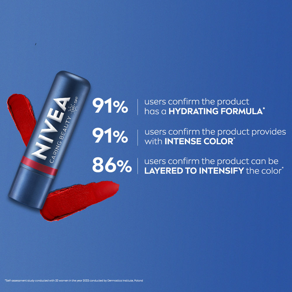 Lip Caring Beauty Red Lip Balm With SPF 30