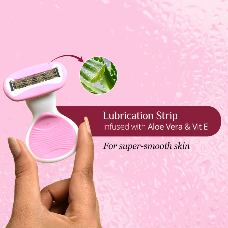 Body Razor Mini For Women's Hair Removal - Enriched with Aloe Vera & Vit E - Pack of 1