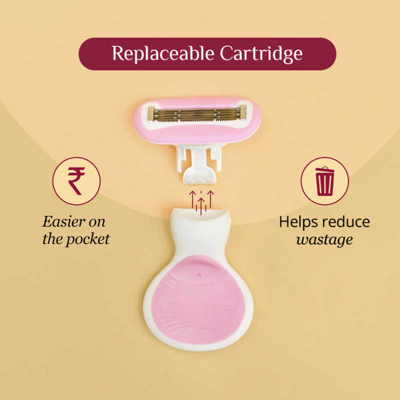 Body Razor Mini For Women's Hair Removal - Enriched with Aloe Vera & Vit E - Pack of 1