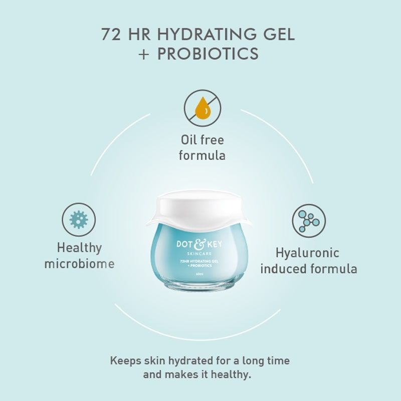 72HR Hydrating Gel Moisturizer + Probiotics, 5 Ceramides & Hyaluronic, Oil-Free Water Gel