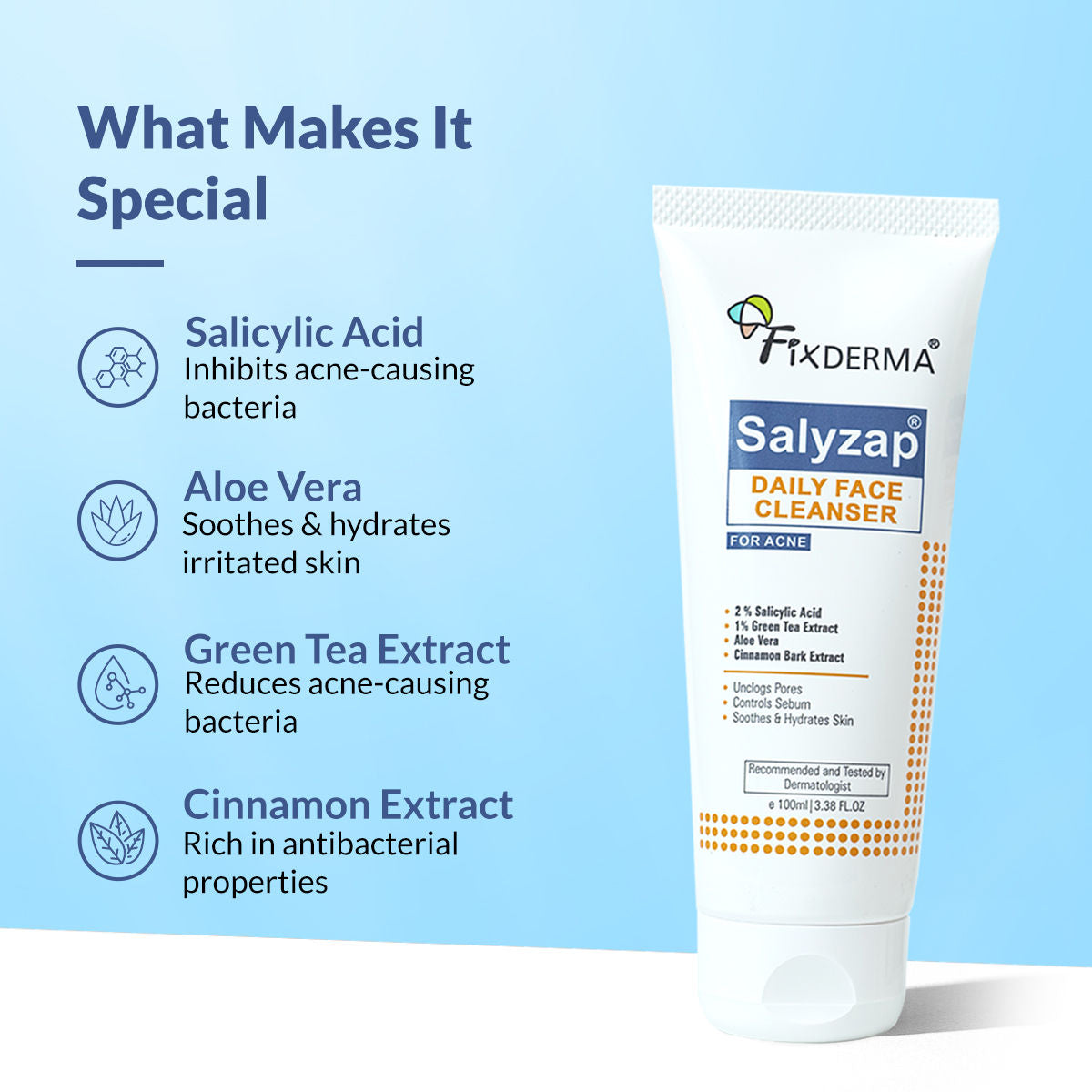 Salyzap 2% Salicylic Acid Face Wash for Oily Skin, Sulphate Free
