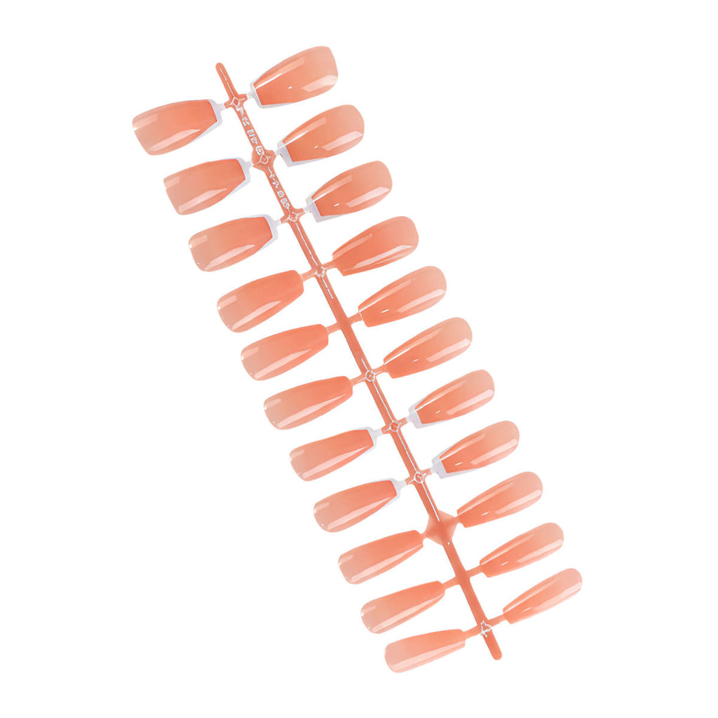 Press On Nails French Manicure Tips Reusable Artificial Stick On Fake Extensions Nude