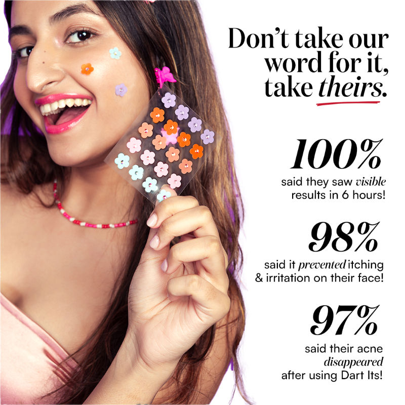 Dart It Pimple Patches Work in 6-8 Hrs For Acne, Zits And Blemishes - Super Star (5 Colors)