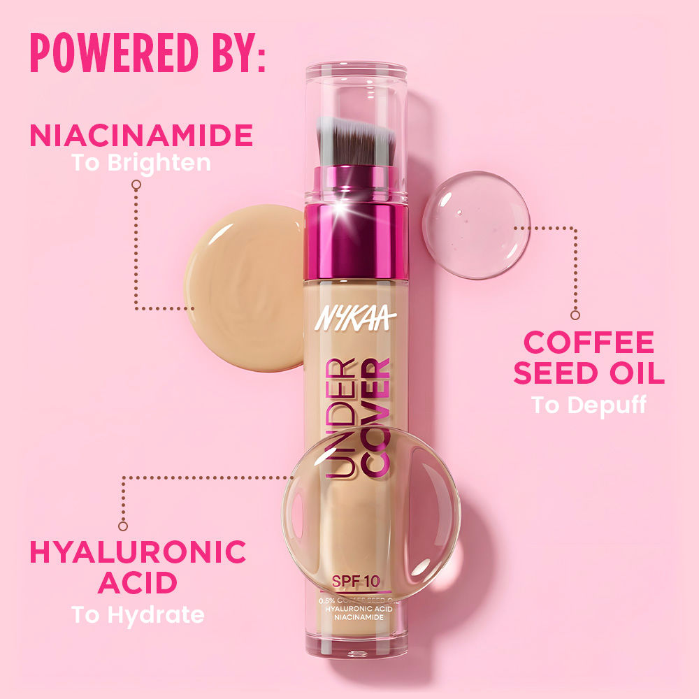 Nykaa Undercover Multi-Use Full Coverage Concealer-Hyaluronic Acid & Niacinamide