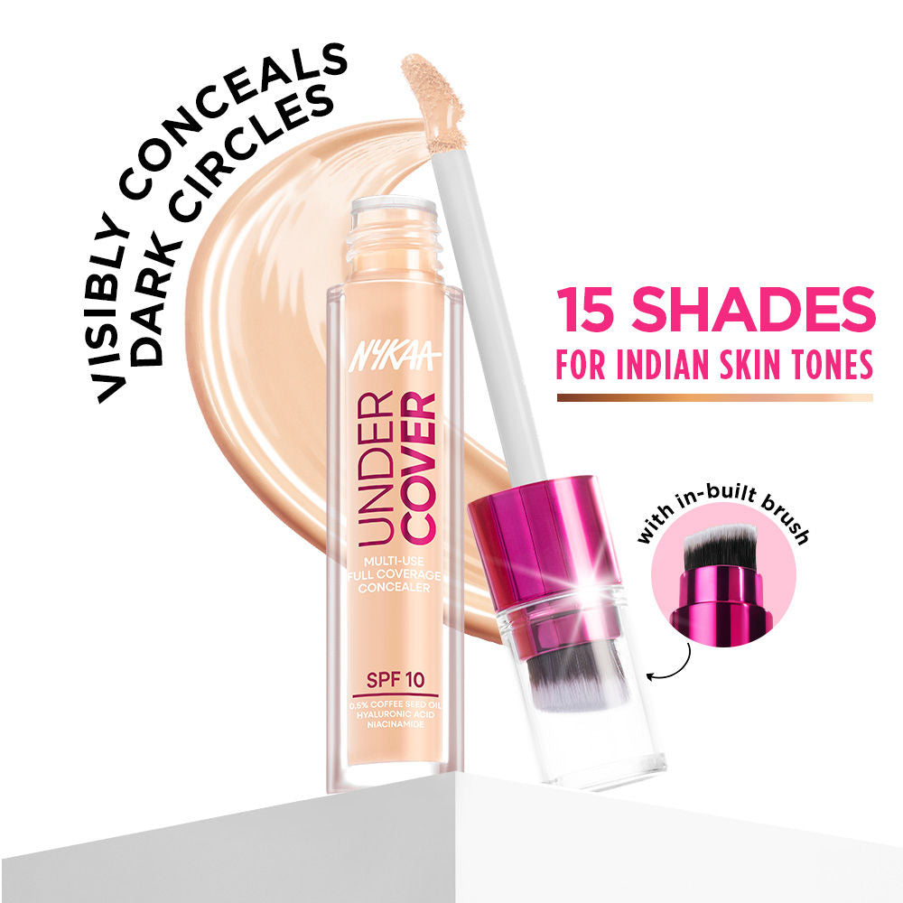 Nykaa Undercover Multi-Use Full Coverage Concealer-Hyaluronic Acid & Niacinamide - 05P