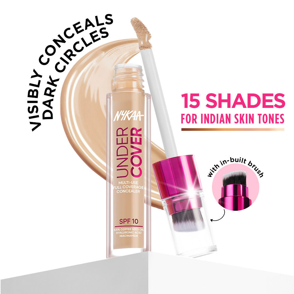 Nykaa Undercover Multi-Use Full Coverage Concealer-Hyaluronic Acid & Niacinamide - 08N
