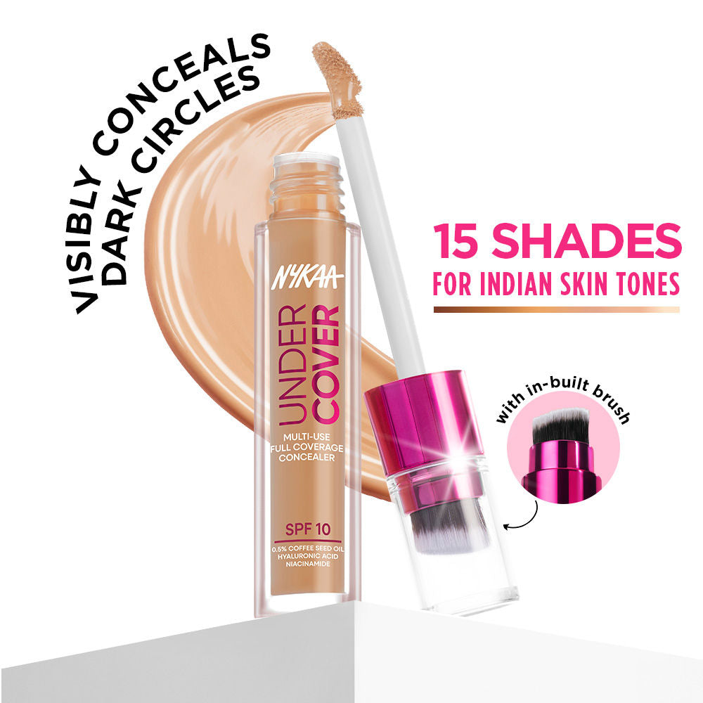 Nykaa Undercover Multi-Use Full Coverage Concealer-Hyaluronic Acid & Niacinamide - 11P