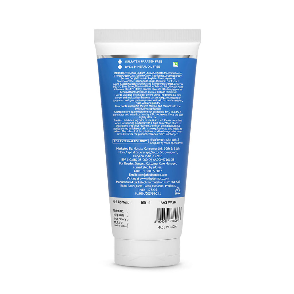 Pore Minimizing Face Wash With Clay, 1% Niacinamide & 2% PHA For Open Pores