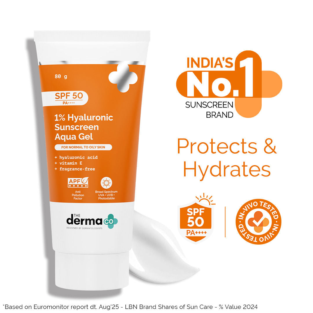 1% Hyaluronic Sunscreen Spf 50 Pa+++ Aqua Gel For Normal To Oily ... - In-Vivo tested