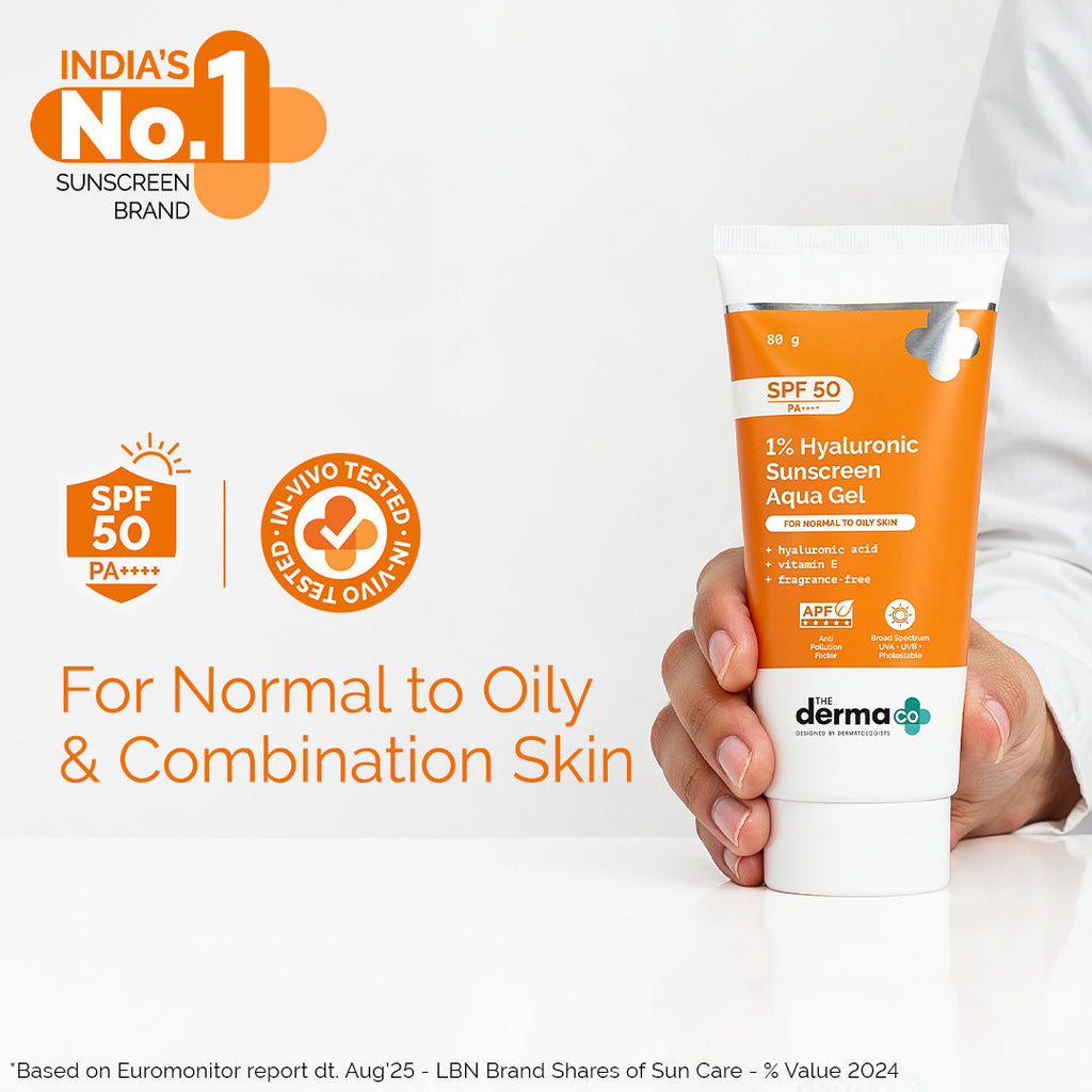 1% Hyaluronic Sunscreen Spf 50 Pa+++ Aqua Gel For Normal To Oily ... - In-Vivo tested