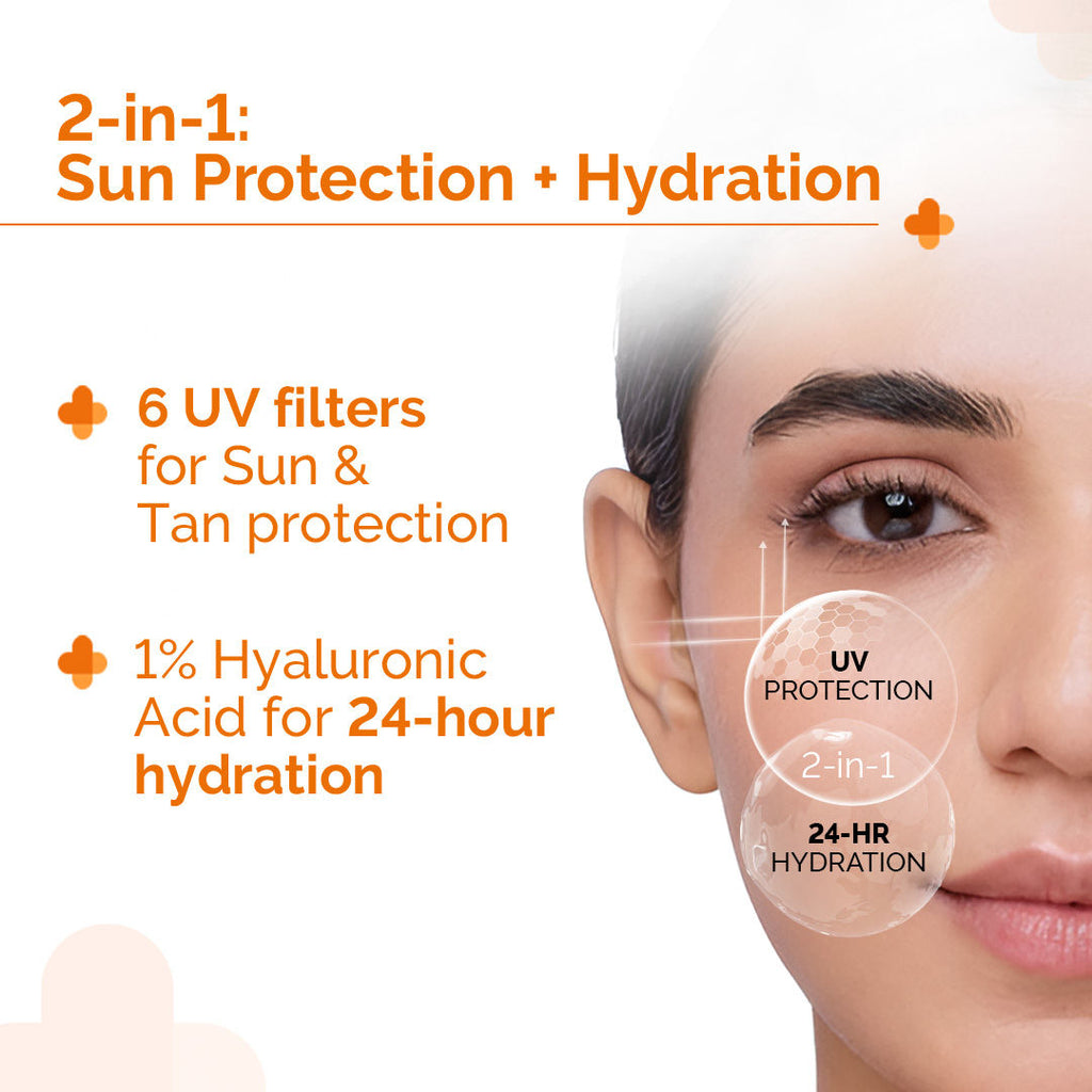 1% Hyaluronic Sunscreen Spf 50 Pa+++ Aqua Gel For Normal To Oily ... - In-Vivo tested