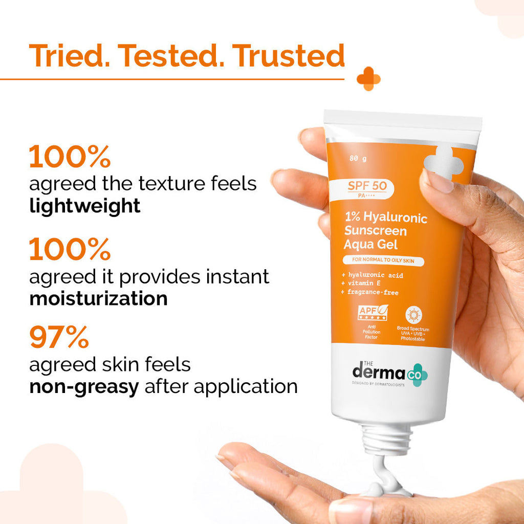 1% Hyaluronic Sunscreen Spf 50 Pa+++ Aqua Gel For Normal To Oily ... - In-Vivo tested