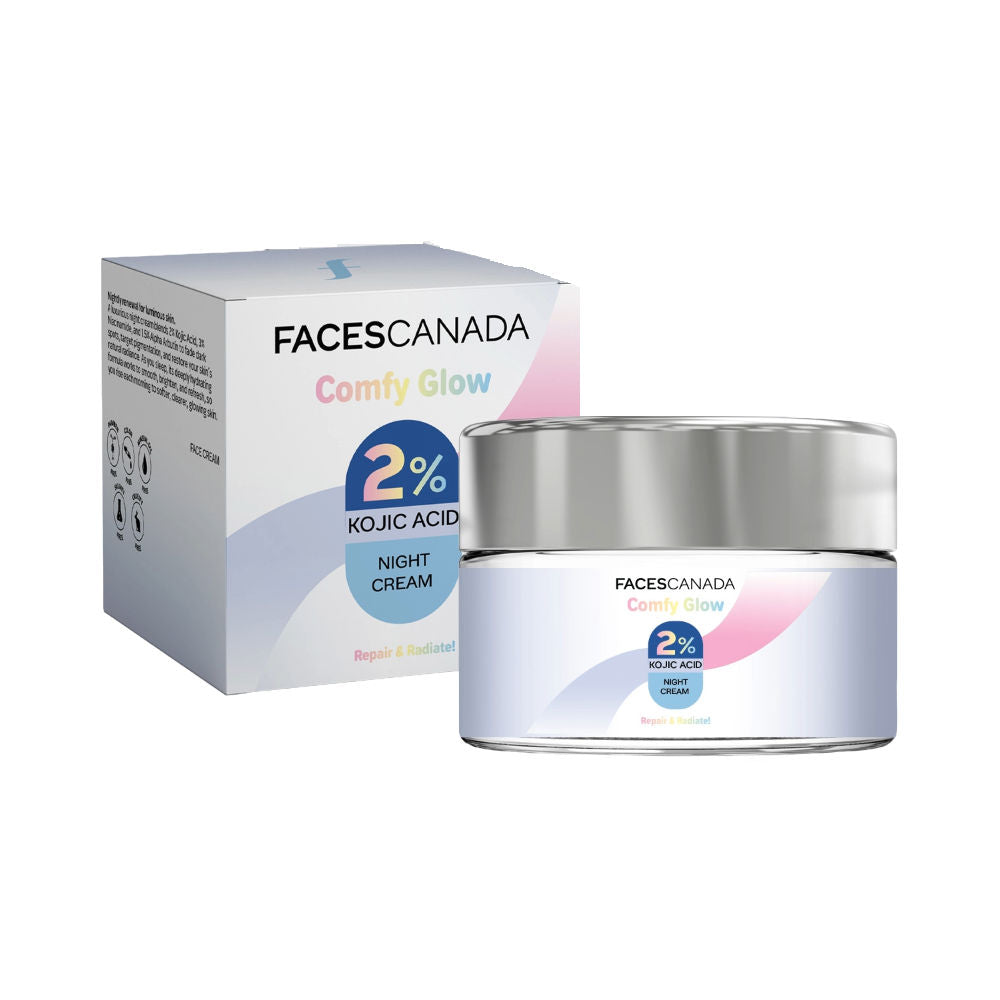 Comfy Glow 2% Kojic Acid Night Cream - Fades Dark Spots & Acne Marks