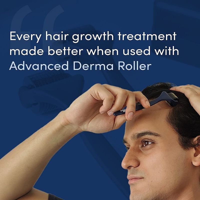 Advance Derma Roller For Men, 540 Micro 0.5mm Titanium Alloy Needles