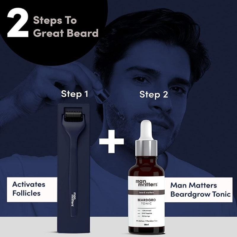 Advance Derma Roller For Men, 540 Micro 0.5mm Titanium Alloy Needles