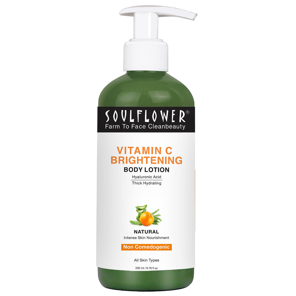 Vitamin C Brightening Body Lotion, Hyaluronic Acid, Hydration, Light Weight & Non Sticky