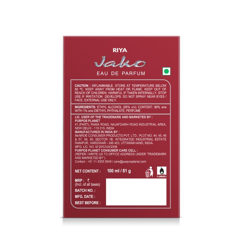 Jako Perfume for Men and Women EDP Spray for Unisex Spicy Woody Musk Long Lasting Fragrance