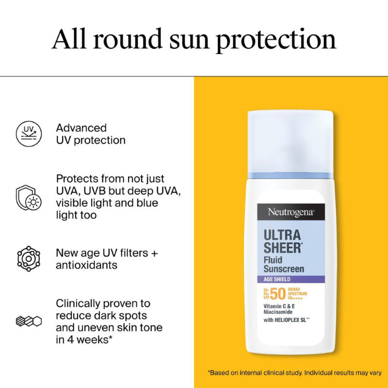 Ultrasheer Age Shield Fluid Face Sunscreen SPF 50+ PA++++